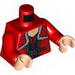 Torso Dress with Black Belt, Ruffles and Lace Shawl Print / Red Arms / Light Flesh Hands