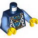 Torso Castle King Robe with Fur Trim and Gold Chain with Crown Print / Medium Blue Arms / Yellow Hands