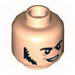 Minifig Head Dark Brown Sideburns and Crooked Smile Print (Jesus) [Hollow Stud]