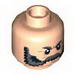 Minifig Head Beard Gray Bushy Eyebrows, White Pupils, Scar Print [Hollow Stud]