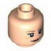 Minifig Head Dual Sided Female Dark Orange Eyebrows, Eyelashes, Freckles and Dark Red Lips Smiling / Scared Print [Hollow Stud]