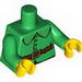 Torso Rounded Collar, 4 Gold Buttons and Brown Belt with Gold Buckle Print / Green Arms / Yellow Hands