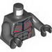 Torso Muscle Outlines with Zipper and Protruding Veins Print / Dark Bluish Gray Arms / Black Hands
