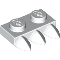 Деталь LEGO Plate Special 1 x 2 with Three Teeth [Tri-Tooth], Темный сине-серый