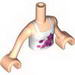 Torso Friends White Halter Top with Stars Print, Light Flesh Arms with Hands