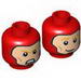 Minifig Dual Sided Balaclava with Face Hole, Orange Eyebrows, Cheek Lines, Smiling / Angry Print [Hollow Stud]