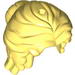 Деталь LEGO Minifig Hair Female Mid-Length Wavy Pulled Back with Partial Bun and Side Bangs, Hole on Top , Ярко-светло-желтый