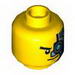 Minifig Head with Ninjago Cyborg Armour Print [Hollow Stud]