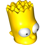 Набор LEGO Minifig Head Modified Simpsons Bart Simpson - Eyes Wide, Желтый