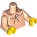 Torso Simpsons Shirt with String (Bolo) Tie Print / Light Flesh Arms / Yellow Hands