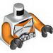 Набор LEGO Torso Clone Trooper Armour with Orange Markings and Weathering Print / Orange Arms / Black Hands, Белый