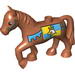 Набор LEGO Duplo Horse with one Stud and Raised Hoof with White Blaze Print, Темно-оранжевый