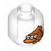 Minifig Head 3-Eyed Orange Fish Print [Hollow Stud]