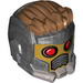 Minifig Helmet Space Wraparound with Hair on Top, Breathing Vents and Red Eye Holes Print (Star-Lord)