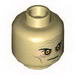 Minifig Head with Orange Eyes, Wrinkles, Scar and Two Large Scars on Back Print (SW Darth Vader) [Hollow Stud]