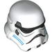 Minifig Helmet SW Stormtrooper, Dotted Mouth, Dark Azure and Dark Bluish Gray Print (Rebels Cartoon Style)