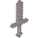 Деталь LEGO Minifig Sword Blocky (Minecraft Sword), Матовый серебристый