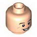 Minifig Head Dual Sided Brown Eyebrows, White Pupils, Smile with Teeth / Scared Print (Ray Stantz) [Hollow Stud]