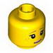 Набор LEGO Minifig Head Female Brown Eyebrows, Black Eyelashes, Freckles and Pink Lips Print (Unicorn Girl) [Hollow Stud], Желтый