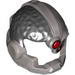 Minifig Helmet Cyborg Side Open with Black Top Side, Red Eye and Red Dot Print