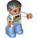 Деталь LEGO DUP MAN WITH WIG GRANDDAD, Белый
