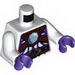 Torso Ninjago Snake with Light Blue Gem and Copper Snake Heads Buckle Print / White Arms / Dark Purple Hands