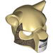 Minifig Mask Feline with Black Nose, Bared Teeth and Ornate Gold Armor Plates Print