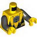 Torso Suit Serrated with Muscles Outline and White Sinestro Logo Print / Black Arms / Yellow Hands