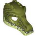 Minifig Mask Crocodile with Teeth, Yellowish Green Lower Jaw and Black Scale Lines Print