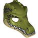 Minifig Mask Crocodile with Teeth, Tan Lower Jaw and Dark Green Scales Print
