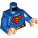 Torso Shirt with Female Outline, Belt and Red and Yellow Superman Logo Print / Blue Arms / Light Flesh Hands