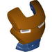 Minifig Visor Top Hinge with Gold Face Shield and White Eyes, without Outline Print