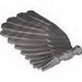Деталь LEGO Wing 4 x 7 Right with Feathers and Handles for Clips, Матовый серебристый