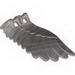 Деталь LEGO Wing 4 x 7 Left with Feathers and Handles for Clips, Матовый серебристый