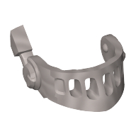 Деталь LEGO Minifig Visor Pointed with Face Grille and Antenna, Матовый серебристый