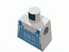 Набор LEGO Torso Train Blue Striped Overalls Print / White Arms / Dark Gray Hands, Белый