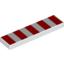 Набор LEGO Tile 1 x 4 with 5 Red Stripes Print, Белый