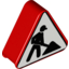 Набор LEGO Duplo, Brick 1 x 3 x 2 Triangle Road Sign with Construction Worker Print, Красный