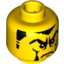 Набор LEGO Minifig Head Male Sideburns with White Stripes, Frown and Facial Hair, White Pupils Print (Vladek) [Blocked Open Stud], Желтый