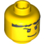 Набор LEGO Minifig Head Male Pupils, Black Hair, Eyebrows and Wide Smile Print (Jayko), Желтый