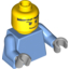 Набор LEGO Torso Plain / Medium Blue Arms / Light Bluish Gray Hands, Medium Blue