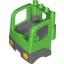 Набор LEGO Duplo Truck Semi-Tractor Cab with Dark Bluish Gray Base and Recycling Arrows Print, Ярко-зеленый