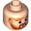 Набор LEGO Minifig Head Beard with Brown Trim Beard and Eyebrows, Gold Headset Print [Blocked Open Stud], Light Flesh