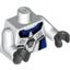 Набор LEGO Torso Exo-Force Blue Panels with Black Edges with Dark Gray Badge Print / White Arms / Black Hands, Белый