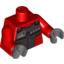 Набор LEGO Torso Exo-Force Dark Gray Body Armor with Four Stars Print / Red Arms / Dark Bluish Gray Hands, Красный