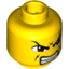 Набор LEGO Minifig Head Dual Sided Exo-Force Brown Eyes, Scowl with Mouth Closed / Bared Teeth Print (Ryo Gate Guard) [Blocked Open Stud], Желтый