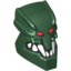 Набор LEGO Minifig Head Modified Bionicle Piraka Zaktan with Eyes and Teeth Print, Темно-зеленый