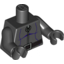 Набор LEGO Torso Batman Purple Female Outline, Ring Zipper Pull, Gray 3-Cord Belt Print / Black Arms / Black Hands, Черный