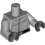 Набор LEGO Torso SW Wrinkly Jumpsuit with Black Belt and Silver Buckle Print / Light Bluish Gray Arms / Black Hands, Светлый сине-серый