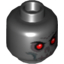 Набор LEGO Minifig Head - Evil Skull with Scowl, White Print, Red Eyes Print [Blocked Open Stud], Черный
